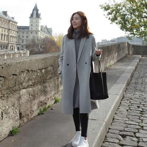 外套中长款针织衫外套：2018外套女春秋中长款针织衫