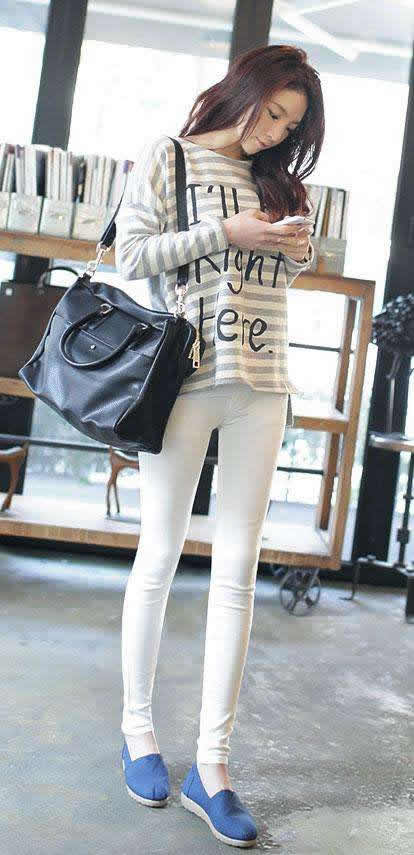 精致紧身裤显瘦不尴尬:女神范打扮更显美腿(图) 精致紧身裤显瘦不尴尬:女神范打扮更显美腿(图)