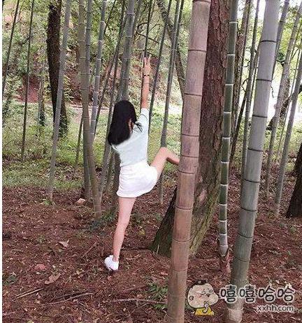 女汉子的拍照姿势就是这么霸气侧漏