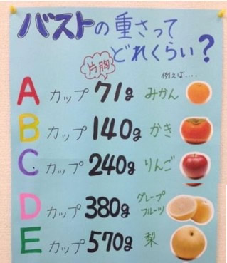 一张图告诉你A罩杯与E罩杯到底差别有多大