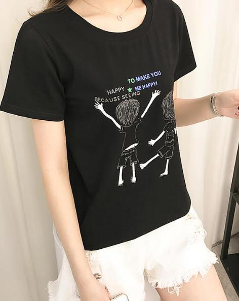 清新风短袖t恤搭配吸睛：给你18岁青春少女范