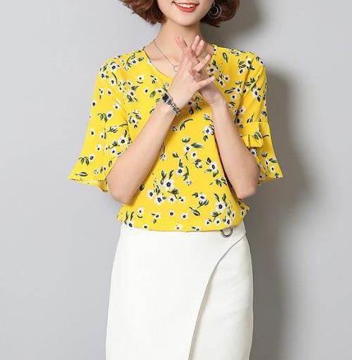 雪纺衫清新甜美又好穿：减龄又洋气透气又时尚