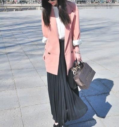 2018早春西装搭配半身长裙,时髦穿搭帅气优雅 2018早春西装搭配半身长裙,时髦穿搭帅气优雅