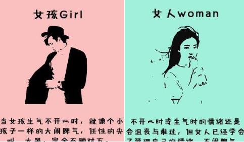 女孩和女人的区别：什么是女人,什么是女孩对比图