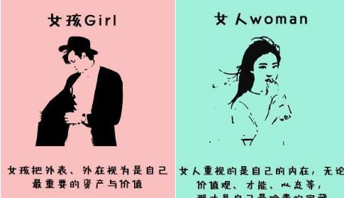 女孩和女人的区别：什么是女人,什么是女孩对比图