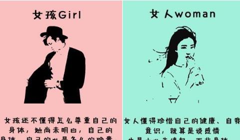 女孩和女人的区别：什么是女人,什么是女孩对比图