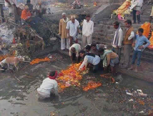 水葬图片：印度水葬现场图片