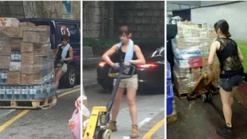 香港最美搬运工走红：面容朴素身手矫捷,轻松拉200公斤货