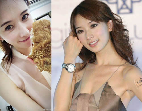 林志玲晒吃鸡照：捂嘴笑的表情包,一种古典气质