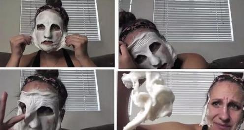 女星往脸上涂胶水：涂了100层胶水（图）