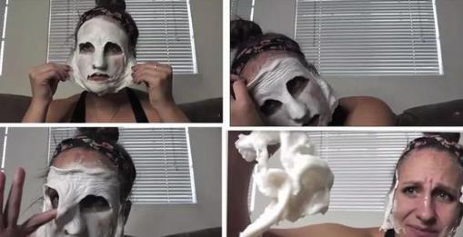 女星往脸上涂胶水：涂了100层胶水（图）