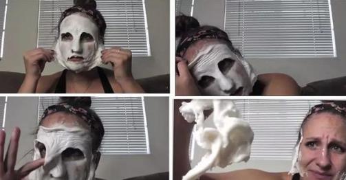 女星往脸上涂胶水：涂了100层胶水（图）