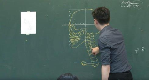 台湾教师板书逆天：骨骼素描精美细致,堪称完美（图）