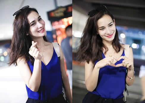 卢靖姗穿吊带笑容美也太美了吧混血儿就是出气质