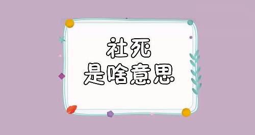 社死是啥意思(社交自闭)
