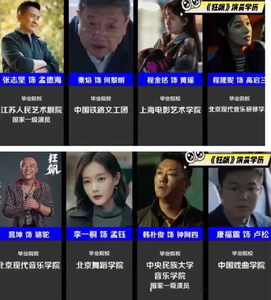 《狂飙》全员科班出身 学历爆表表演名不虚传