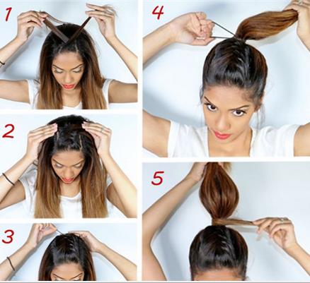 学超模扎马尾 凹出多种新造型秒变元气少女feel