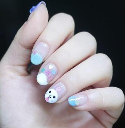 韩版美甲图片 2017新年美甲福气小萌鸡迎新年