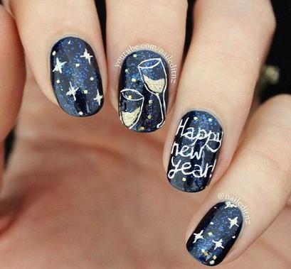 新年美甲图片2017