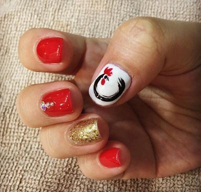 2017新年红色美甲图片：32款红色美甲美艳你的2017