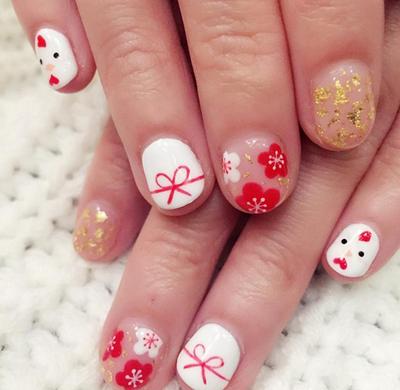 2017新年红色美甲图片：32款红色美甲美艳你的2017