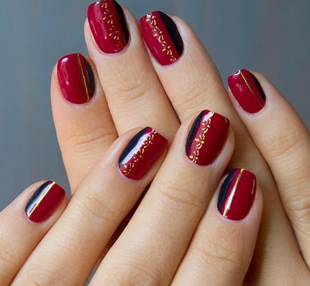 2017新年红色美甲图片：32款红色美甲美艳你的2017