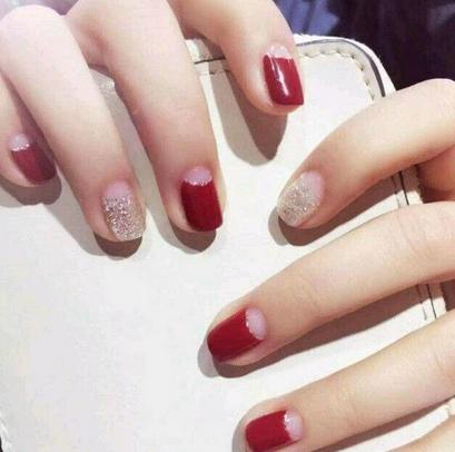 2017红色美甲图片