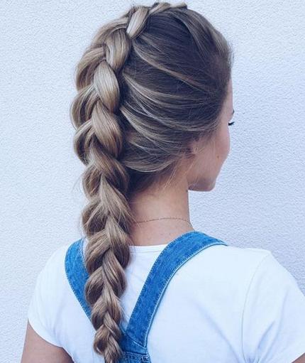 长发编发发型图片