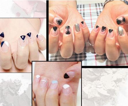 简单几何图形美甲图片