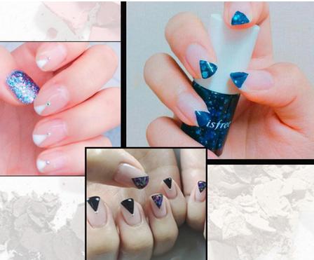 简单几何图形美甲图片