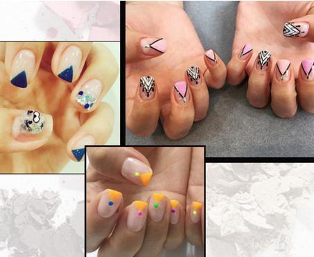 简单几何图形美甲图片