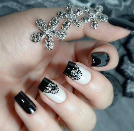 美甲2017新款图片黑色