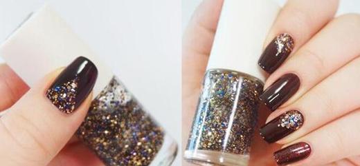 做指甲怎么涂闪粉教程