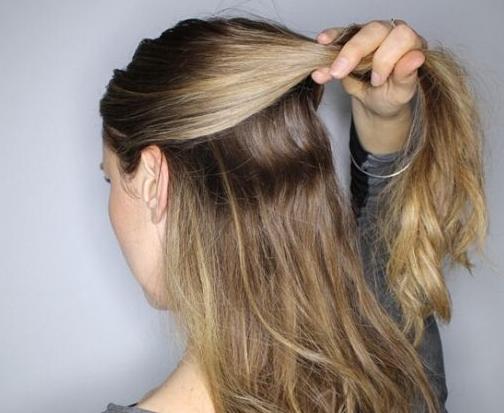 半个丸子头的扎法图解