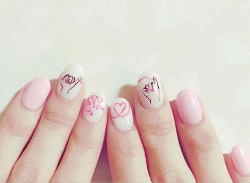 美甲图片2017新款式 甜美小清新美甲给你专属的浪漫