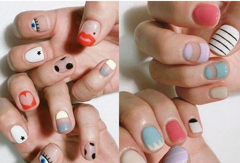 2017短指甲美甲图案