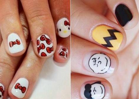 2017短指甲美甲图案