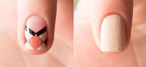 经典格纹美甲教程图解