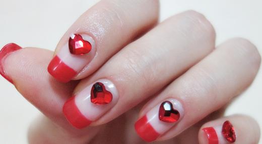 爱心法式美甲教程