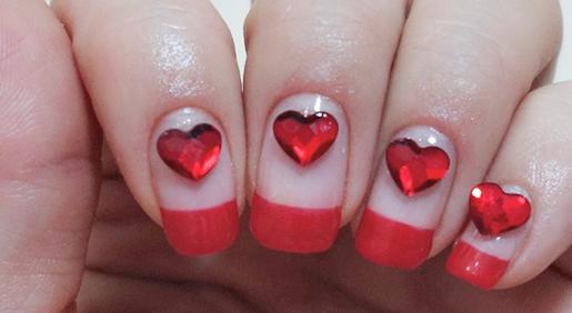 爱心法式美甲教程