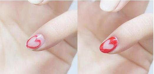 爱心美甲教程图解
