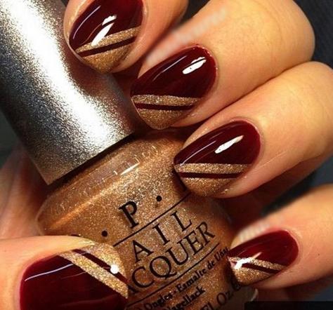 红色美甲图片2017款式