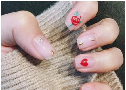 红色美甲图片2017款式