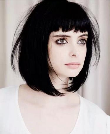 眉上刘海发型图片