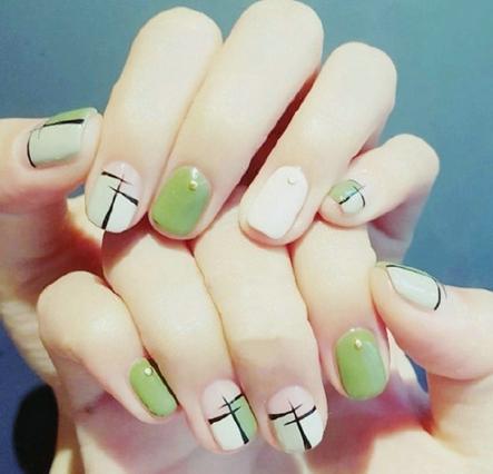 美甲绿色款式图片