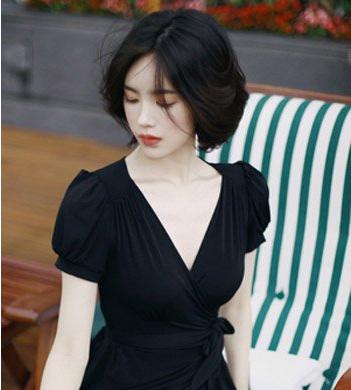 女生微卷短发发型图片