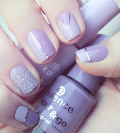 美甲紫色款式图片大全