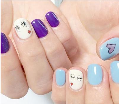 美甲紫色款式图片大全