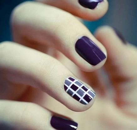 美甲紫色款式图片大全