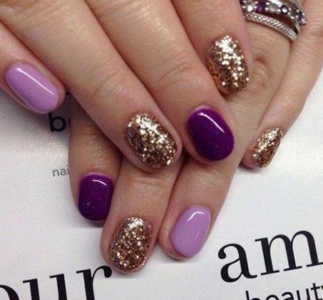 美甲紫色款式图片大全